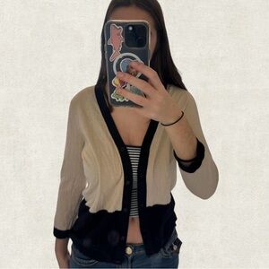 Kate Spade Black and Cream Cardigan